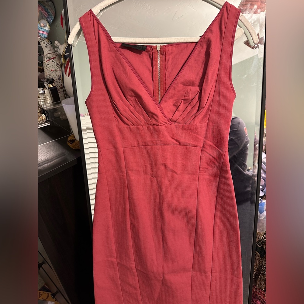 Narciso Rodriguez Red Midi Sheath Dress